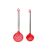 Concha e Escumadeira Silicone Vermelho Cabo Inox Utensilios