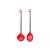 Concha e Escumadeira Colher Silicone Vermelho Cabo Inox