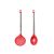 Colher e Escumadeira Silicone Vermelho Inox Utensilios