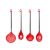 Colher Concha Escumadeira Silicone Vermelho Inox Utensilios