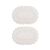 Tapete Croche Oval Banheiro Dupla Face Branco Cru 2un