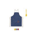 Avental Infantil Jeans e Espatula Silicone Amarelo Kids