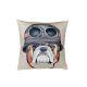 Almofada Estampada Dog Cachorro Aviador Bege Decorativa 45cm