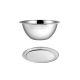 Tigela Bowl e Travessa Rasa Oval Saladeira Aço Inox 2un