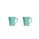 Caneca Tulipa Xicara Ceramica Verde Ciano Fosco 300ml 2un