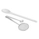 Colher Branca PP e Pegador Fritura Inox Cozinha Profissional