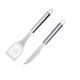 Espatula e Faca Cabo Longo Kit Churrasco Carne Inox 2un