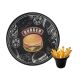 Tigela Cumbuca Mini Suporte Redondo MDF Capa Burger Fritas