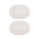 Tapete Croche Oval Banheiro Dupla Face Branco Cru 2un